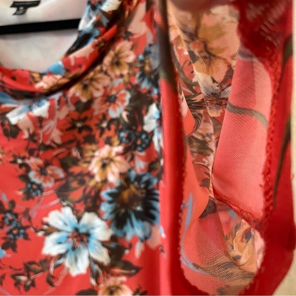 Investments woman floral cowl neck blouse top size Large petite casual fall wear - Picture 2 of 8